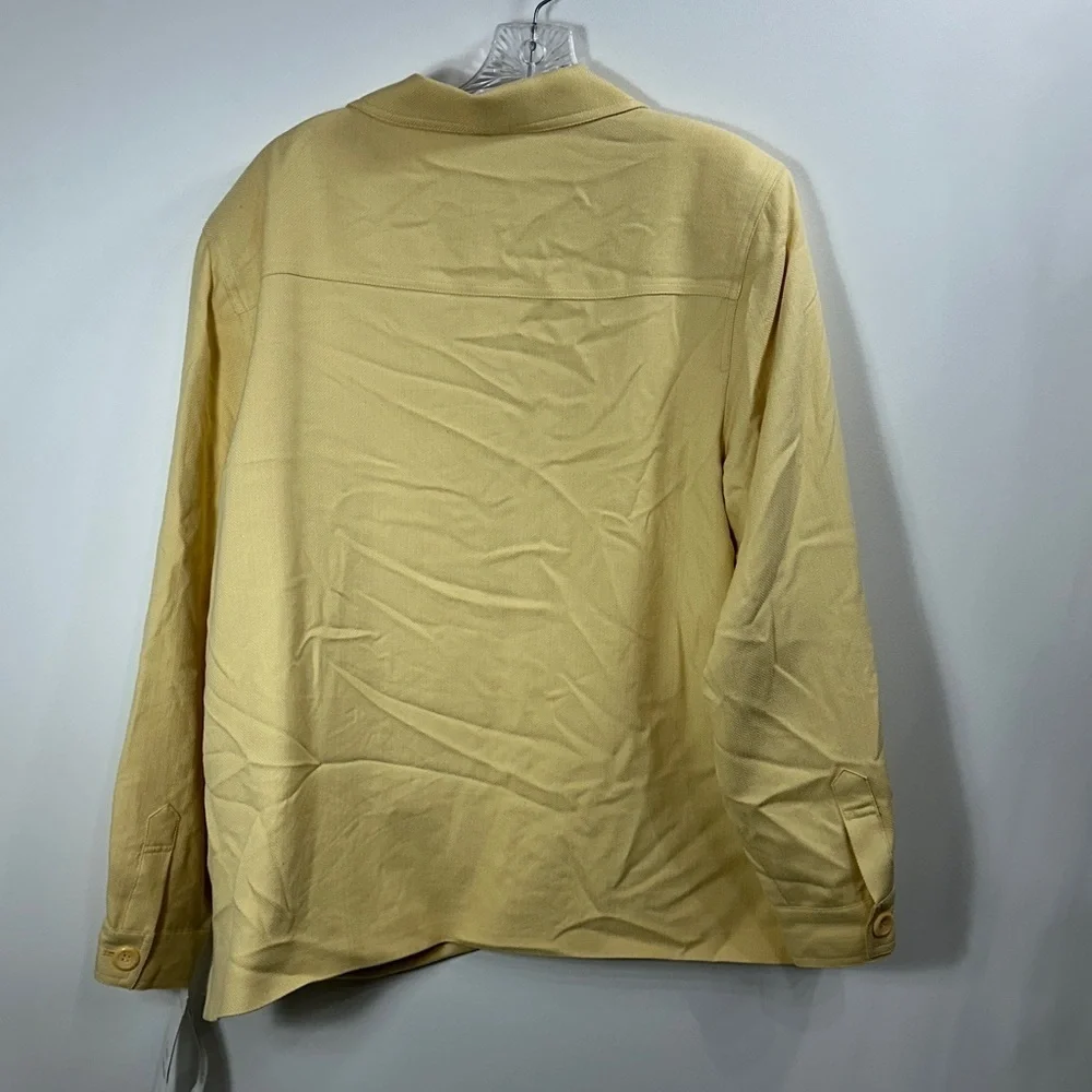 Pendleton Light Yellow Button-Up Jacket silk wool size 16. NWT.